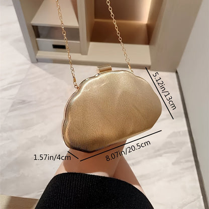 Elegant Golden Clutch Evening Bag with Pearlized Finish