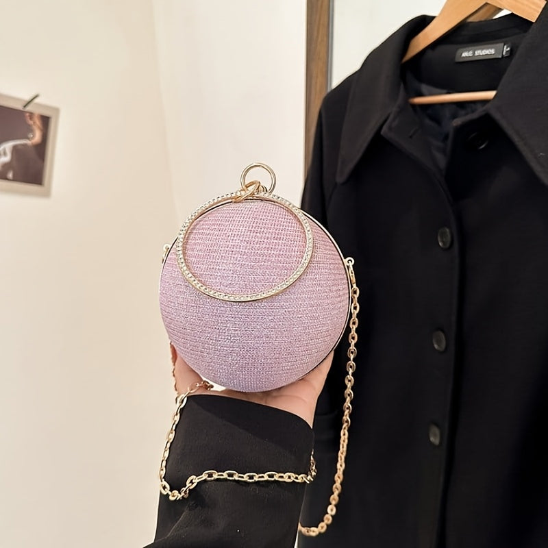 Sparkling Round Evening Bag: Lightweight Handbag for Any Occasion