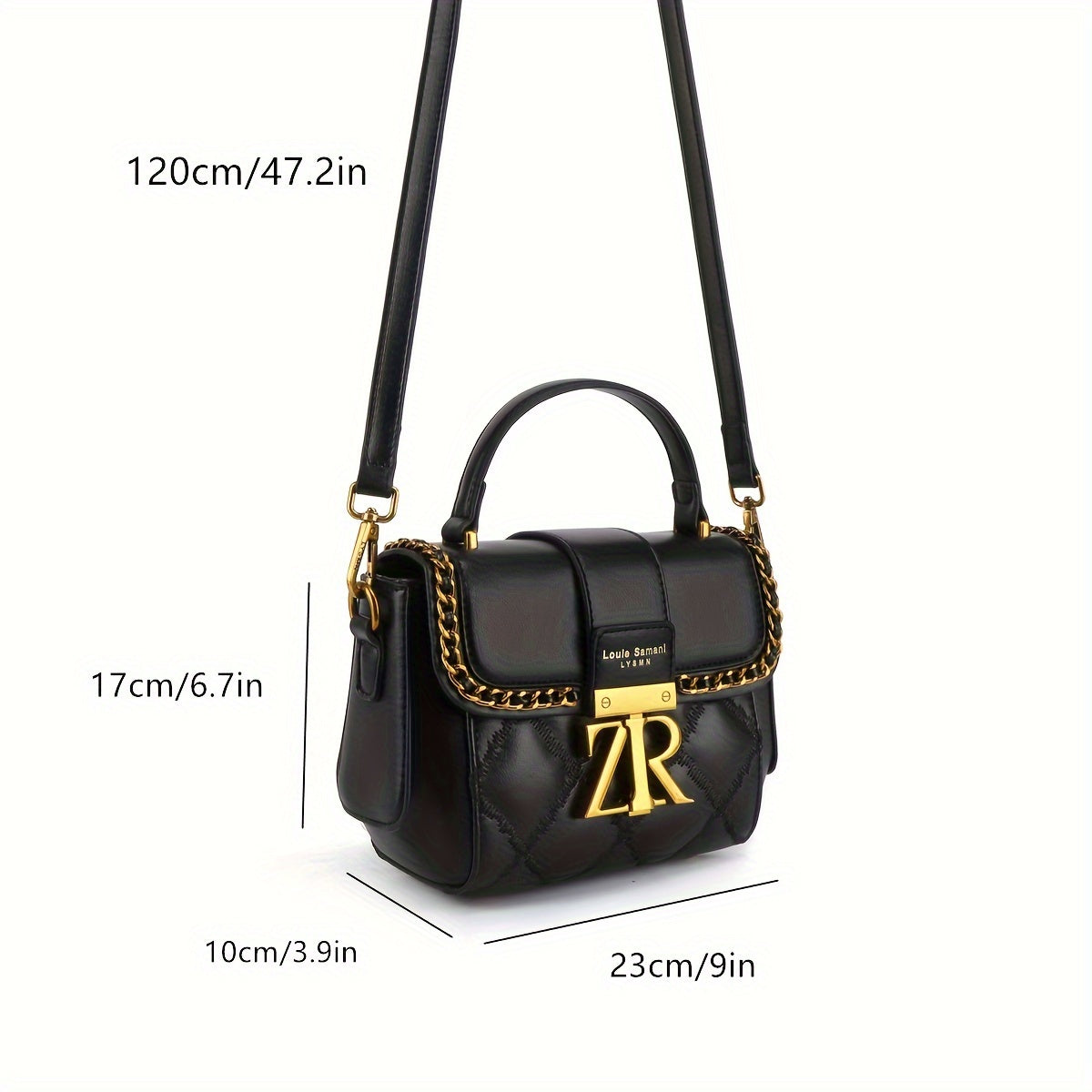 Trendy Quilted Mini Metal Decor Crossbody Handbag for Women