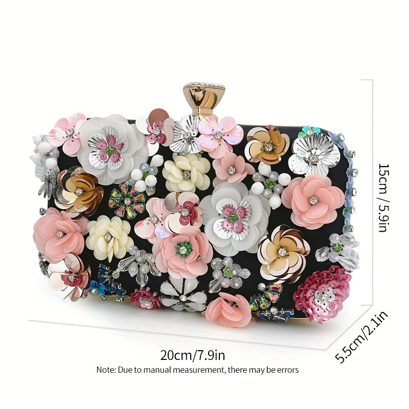 Elegant Floral Clutch Purse for Women's Evening Events