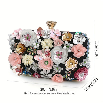Elegant Floral Clutch Purse for Women's Evening Events