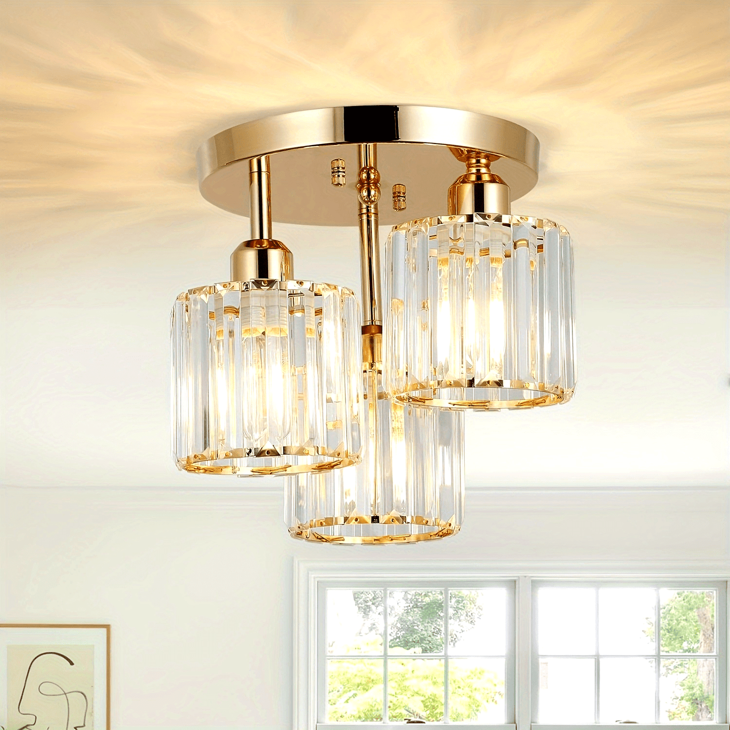 Modern crystal chandelier with adjustable lighting for any room