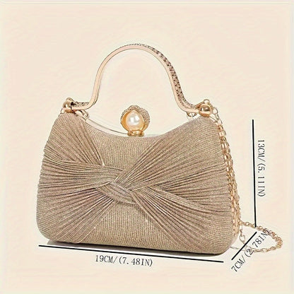 Elegant golden clutch purse with detachable strap for events