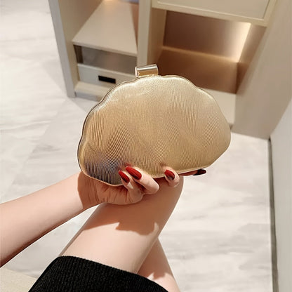 Elegant Golden Clutch Evening Bag with Pearlized Finish