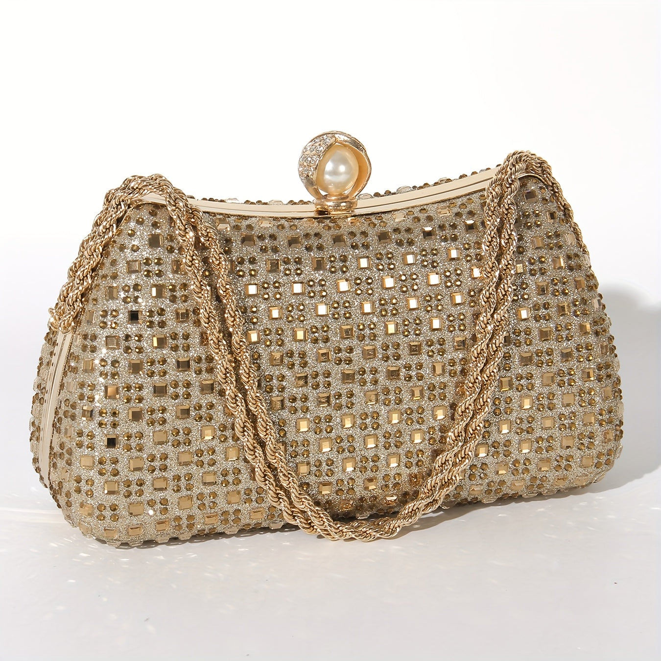 Elegant evening crossbody bag with sparkling rhinestones for parties