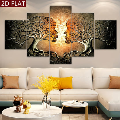 Tree of Life Canvas Art: 5 Panel Modern Wall Decor