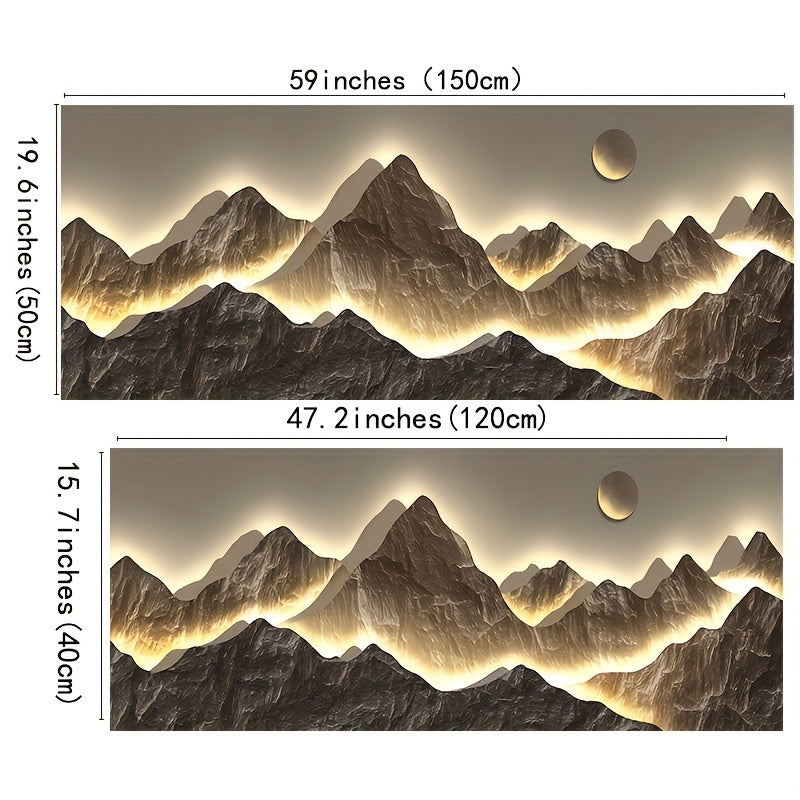 Minimalist Mountain Sunset Art: Modern Abstract Canvas Print