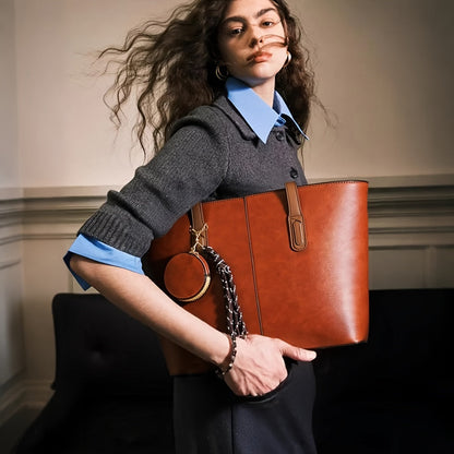 Stylish Large Capacity Tote Bag for Women with Coin Purse