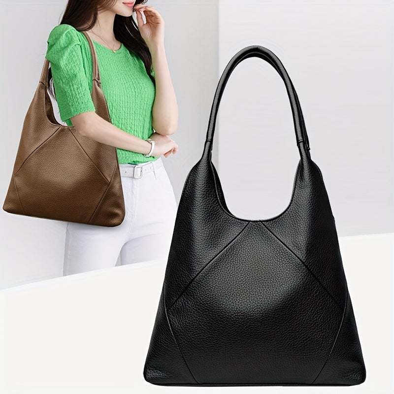 Elegant PU tote bag: Stylish large capacity shoulder purse