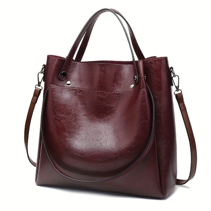 Stylish oil handbag with retro design for modern commuters.