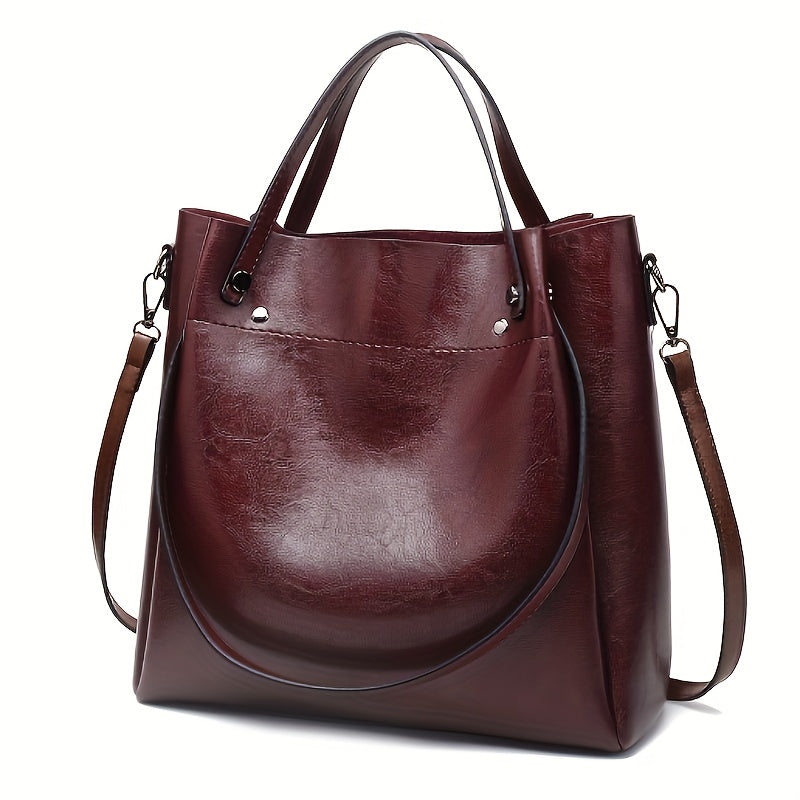 Stylish oil handbag with retro design for modern commuters.