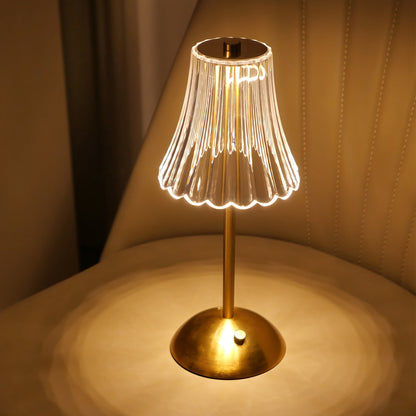 Stylish Metal Table Lamp with Touch Control and Rechargeable Design