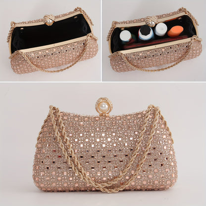 Elegant evening crossbody bag with sparkling rhinestones for parties