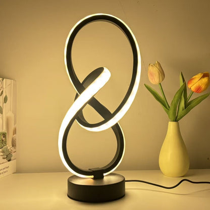 Stylish Black Creative Spiral USB Desk Lamp with 3 Colors