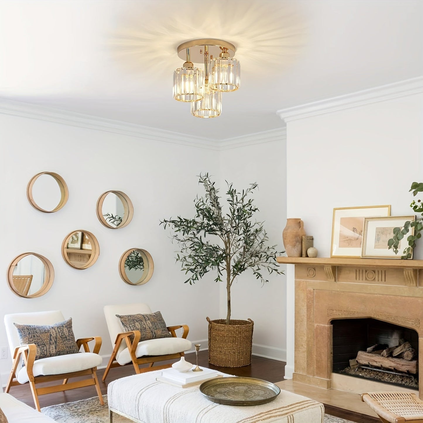 Modern crystal chandelier with adjustable lighting for any room