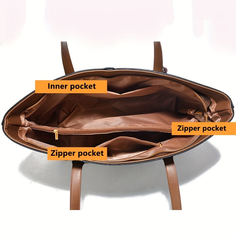 Stylish Large Capacity Tote Bag for Women with Coin Purse