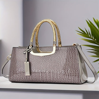 Elegant Evening Clutch with Gold Hardware and Detachable Strap