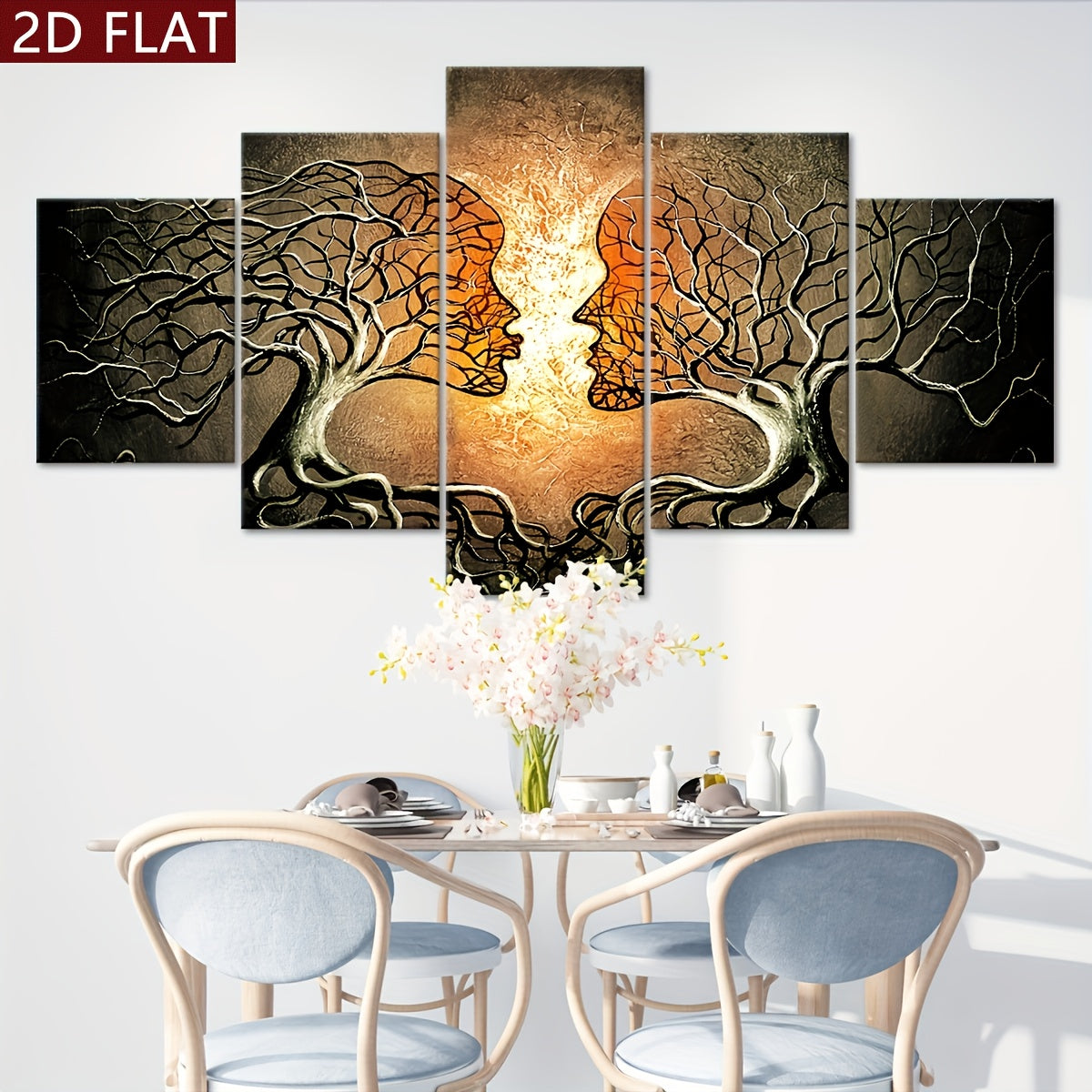 Tree of Life Canvas Art: 5 Panel Modern Wall Decor