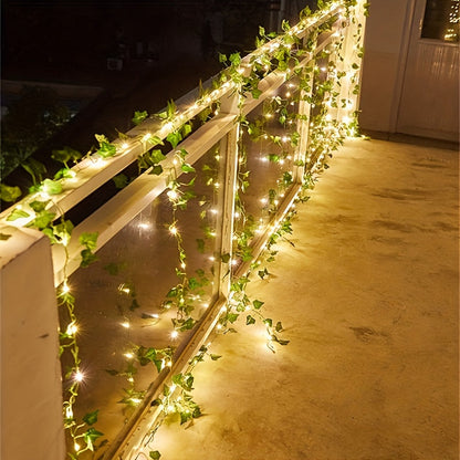 Solar-Powered Ivy String Lights for Festive Celebrations