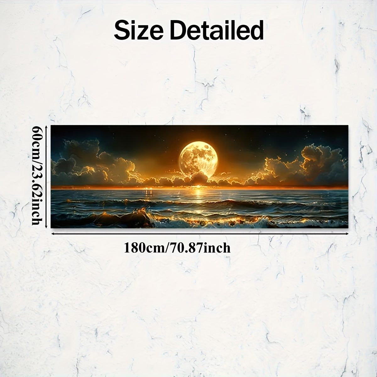 Frameless Moonlight Sea View Poster for Coastal Home Decor