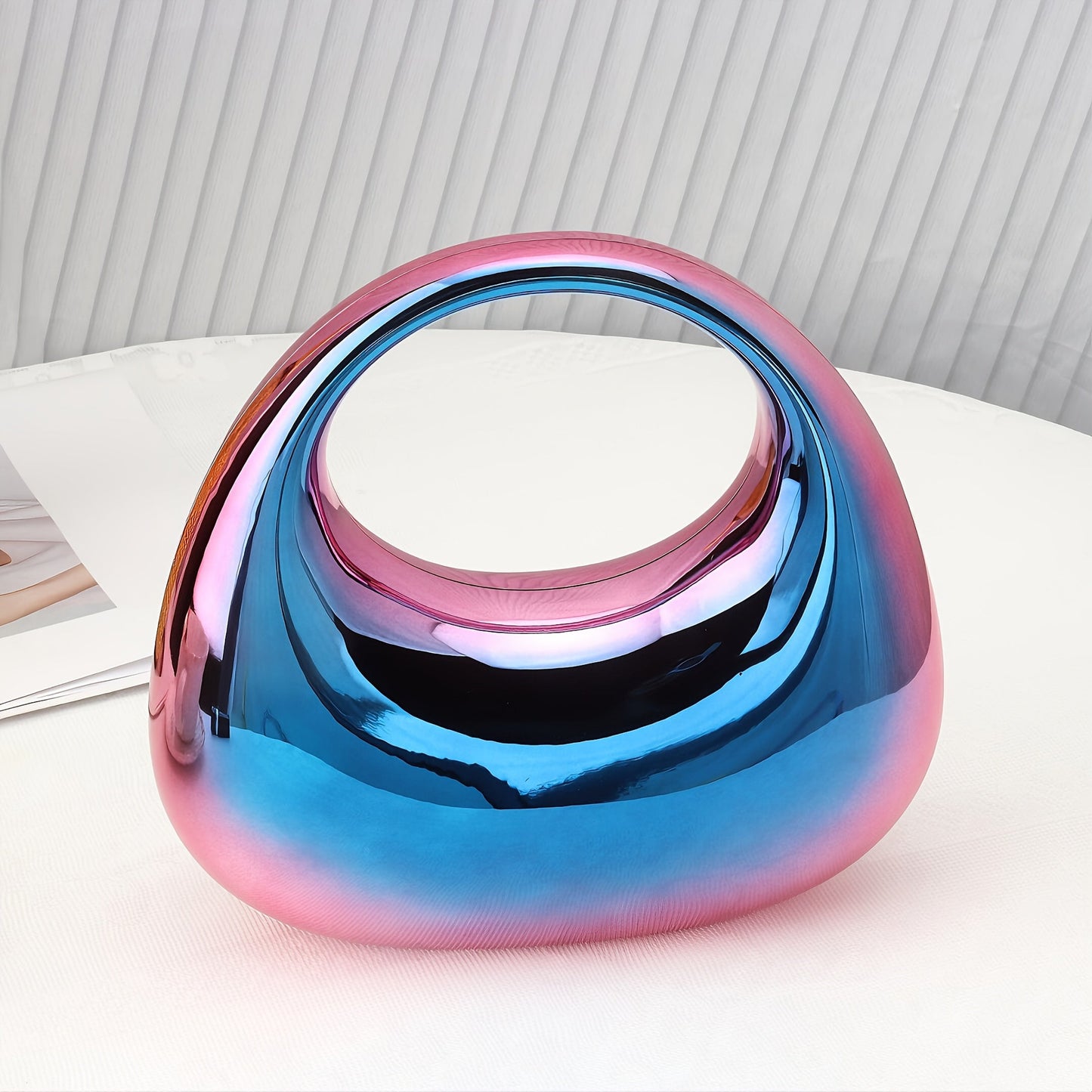 Elegant acrylic clutch purse with magnetic closure for events