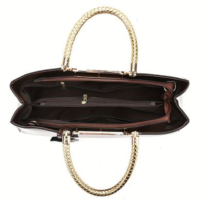 Elegant Evening Clutch with Gold Hardware and Detachable Strap