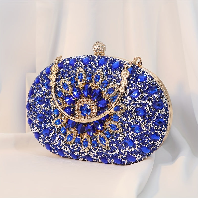 Sunflower Rhinestone Evening Clutch: Perfect Women's Party Purse