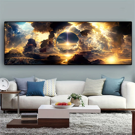 Dramatic Sky Landscape Decor: Modern Art Canvas Print