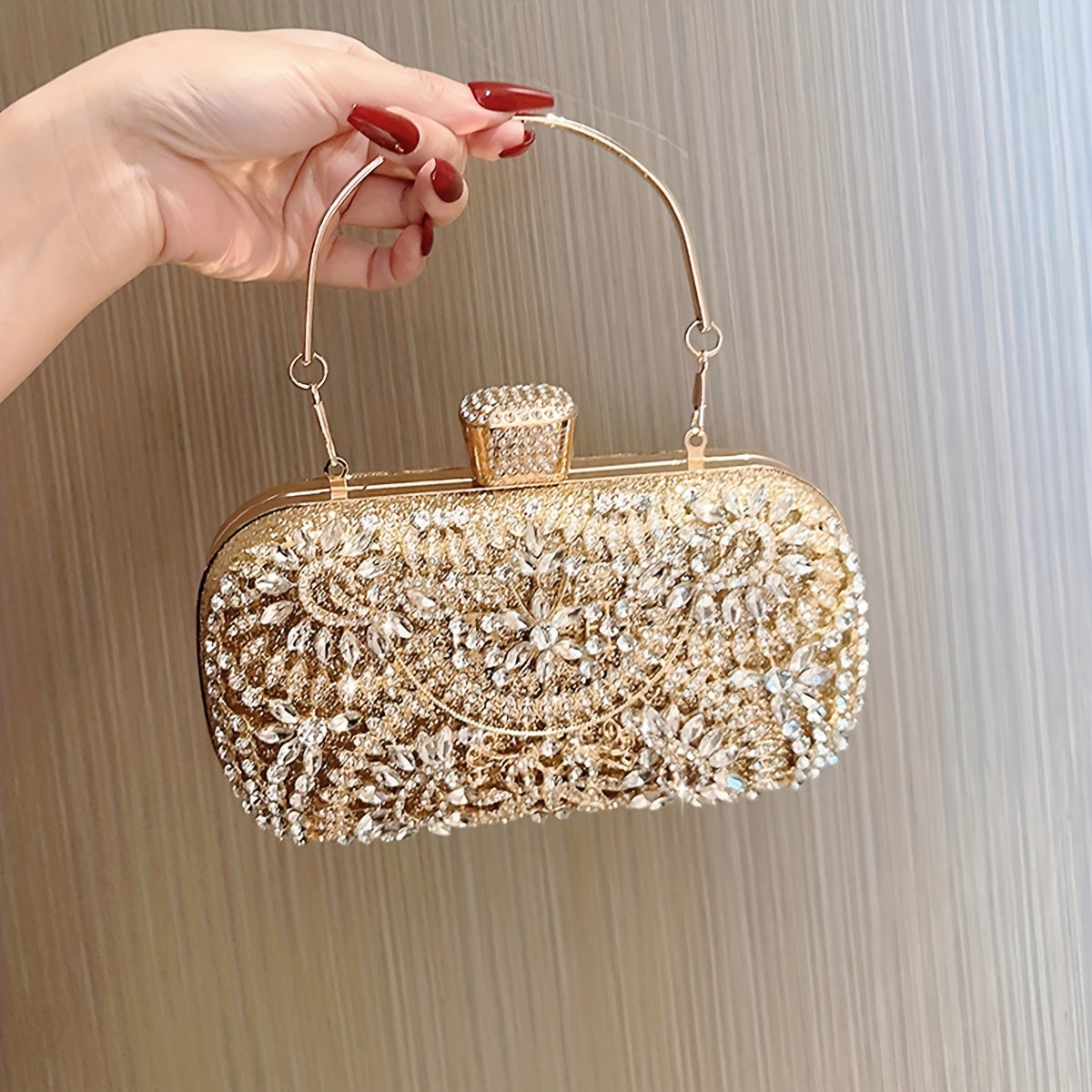 Hollow Rhinestone Flower Evening Bag: Luxury Wedding Party Clutch