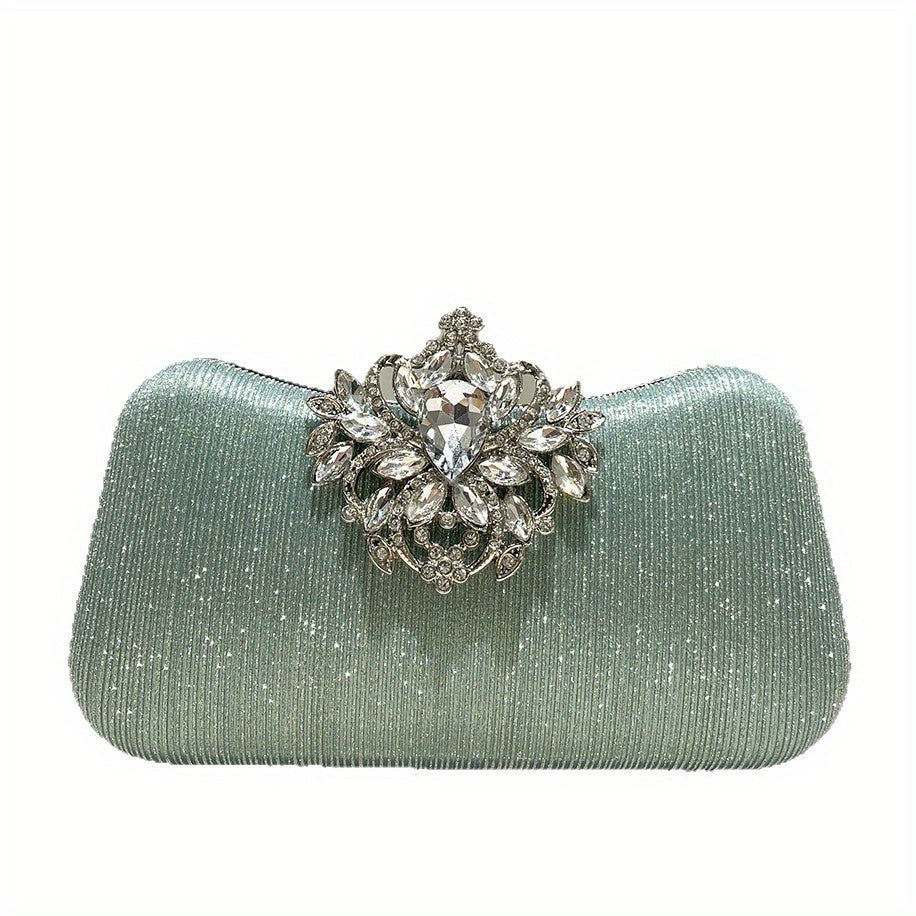 Elegant rhinestone evening clutch for weddings and formal events