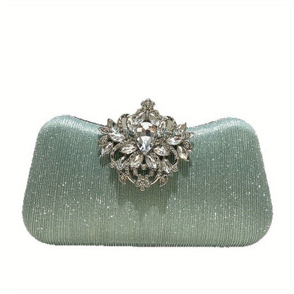 Elegant rhinestone evening clutch for weddings and formal events