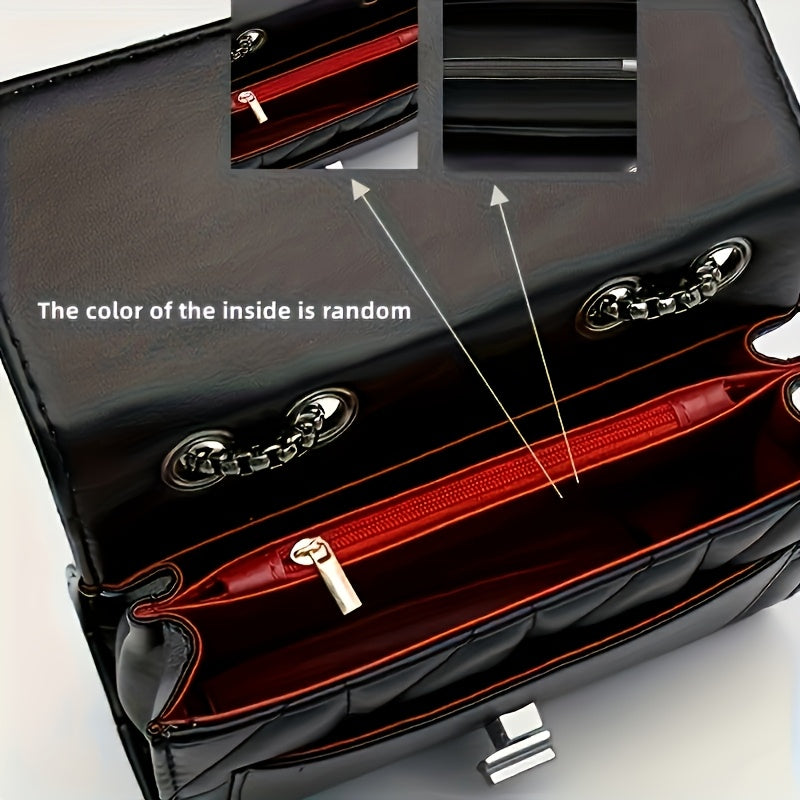 Chic Black Mini Plaid Crossbody Bag with Adjustable Strap