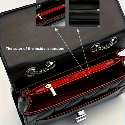 Chic Black Mini Plaid Crossbody Bag with Adjustable Strap