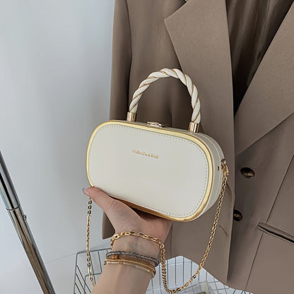 Trendy Oval Shape Mini Crossbody Bag with Braided Handle