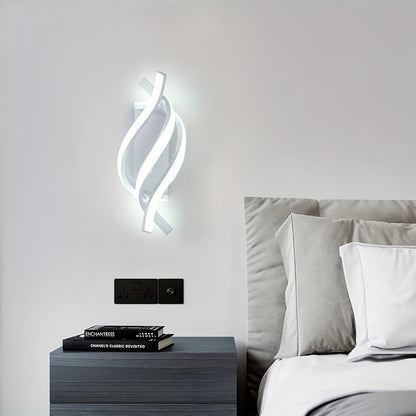 Modern seashell wall light with adjustable metal arc design