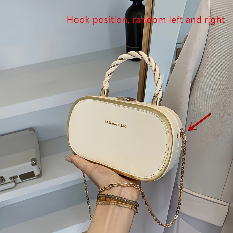 Trendy Oval Shape Mini Crossbody Bag with Braided Handle