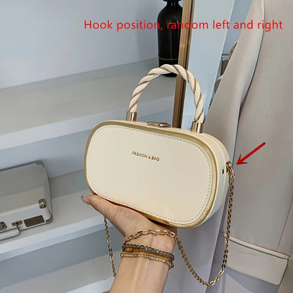 Trendy Oval Shape Mini Crossbody Bag with Braided Handle