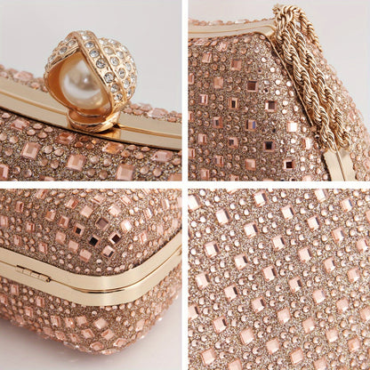 Elegant evening crossbody bag with sparkling rhinestones for parties