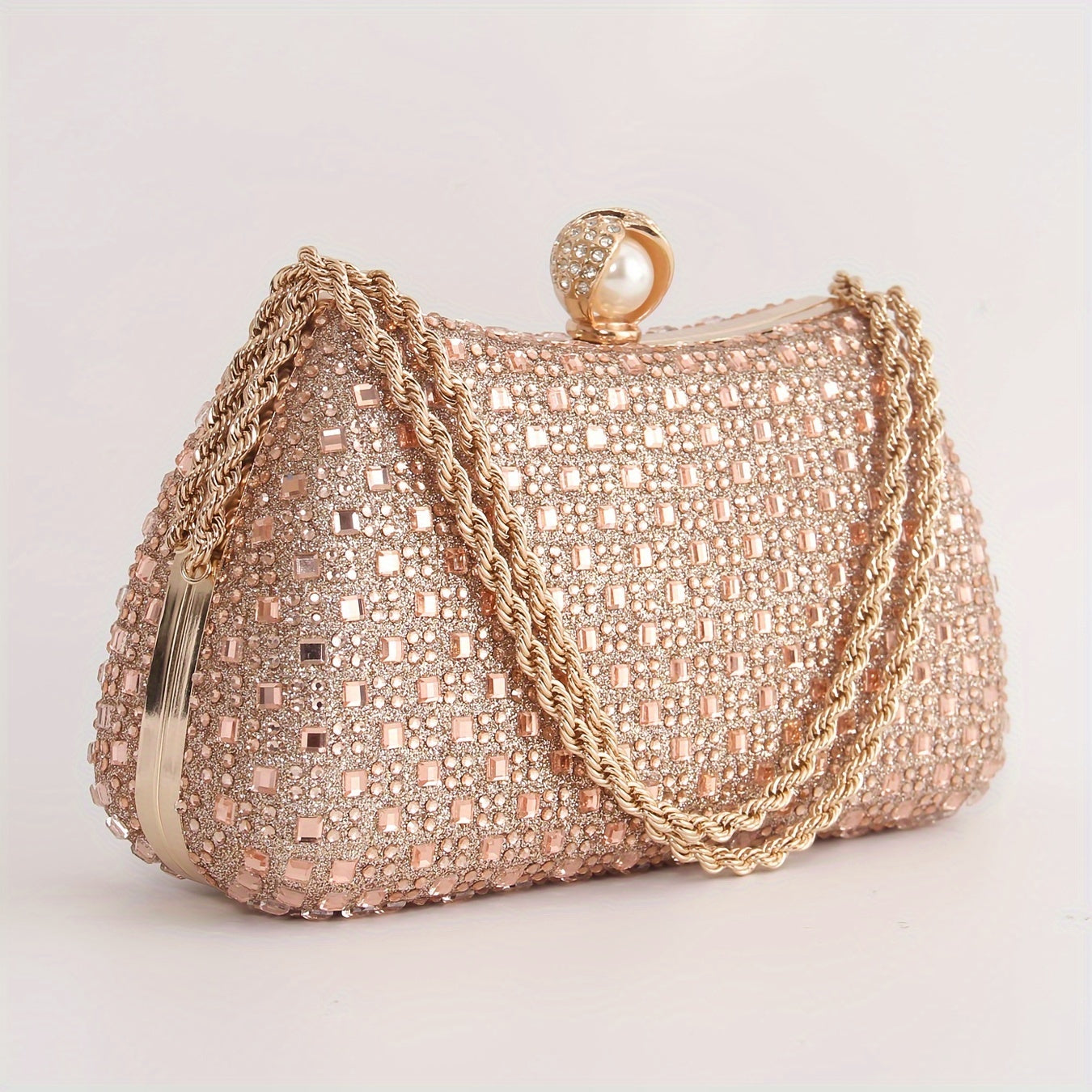 Elegant evening crossbody bag with sparkling rhinestones for parties