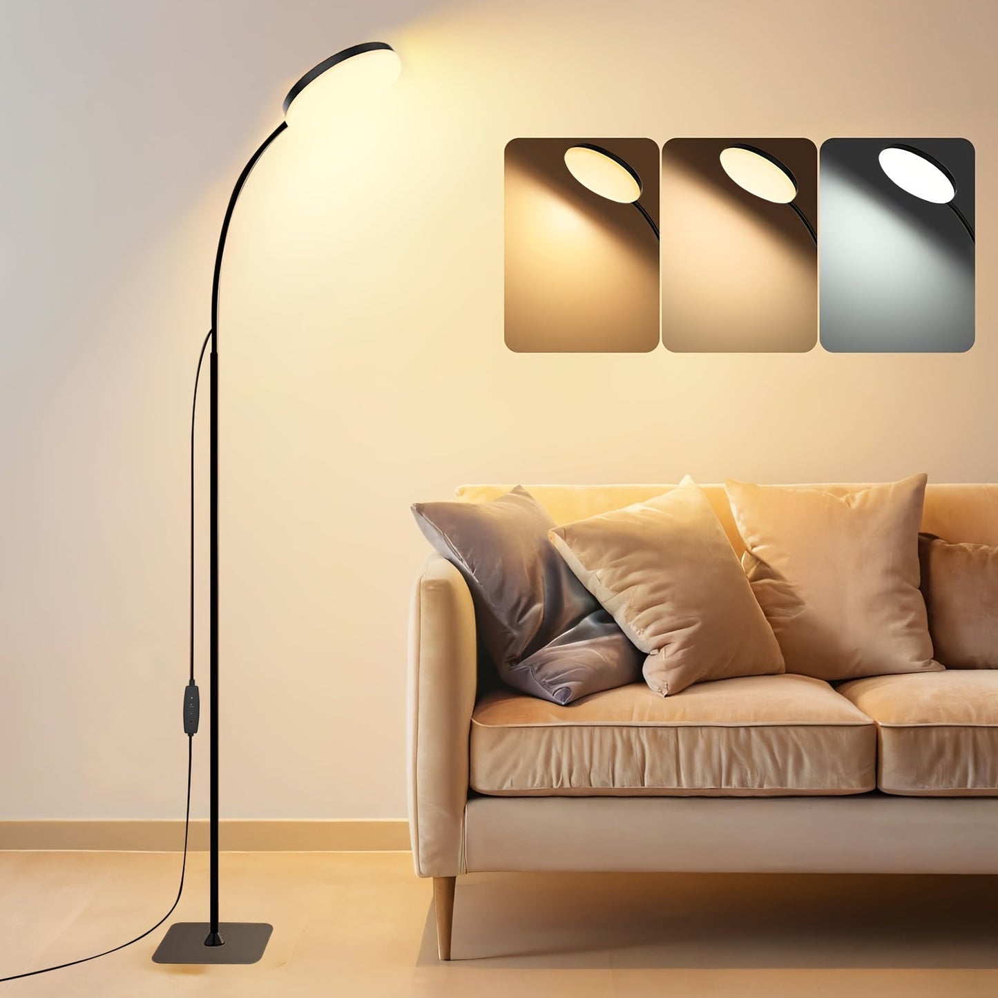 Versatile USB Powered Modern LED Floor Lamp with Adjustable Colors