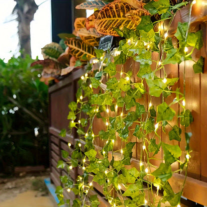 Solar-Powered Ivy String Lights for Festive Celebrations