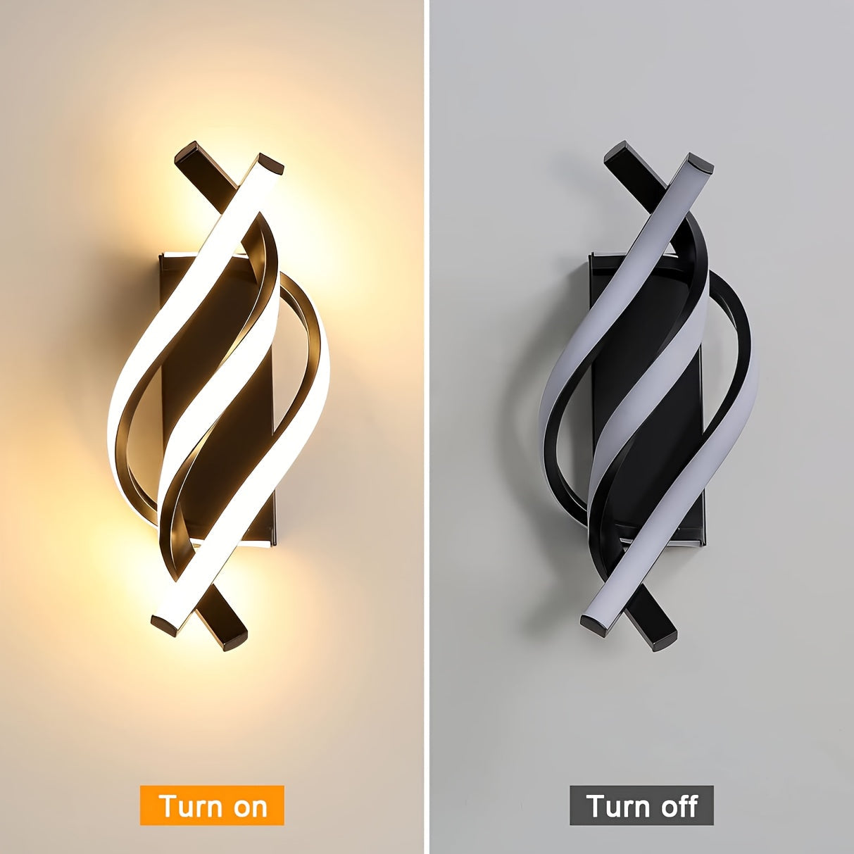 Modern seashell wall light with adjustable metal arc design