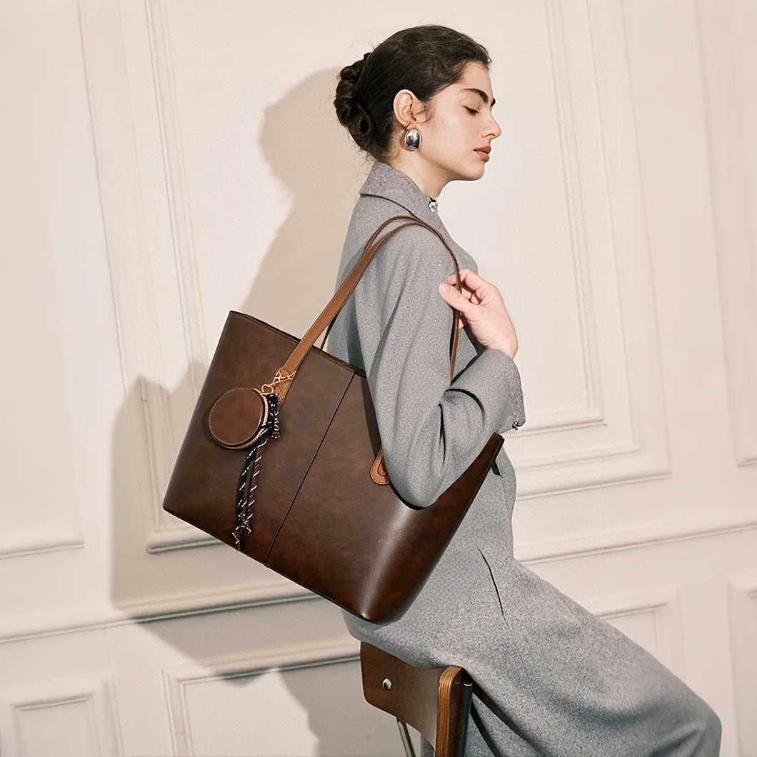 Stylish Large Capacity Tote Bag for Women with Coin Purse