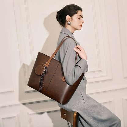 Stylish Large Capacity Tote Bag for Women with Coin Purse