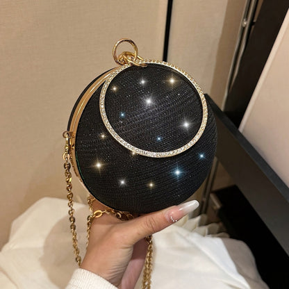 Sparkling Round Evening Bag: Lightweight Handbag for Any Occasion