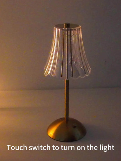 Stylish Metal Table Lamp with Touch Control and Rechargeable Design