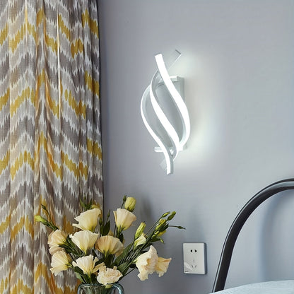 Modern seashell wall light with adjustable metal arc design