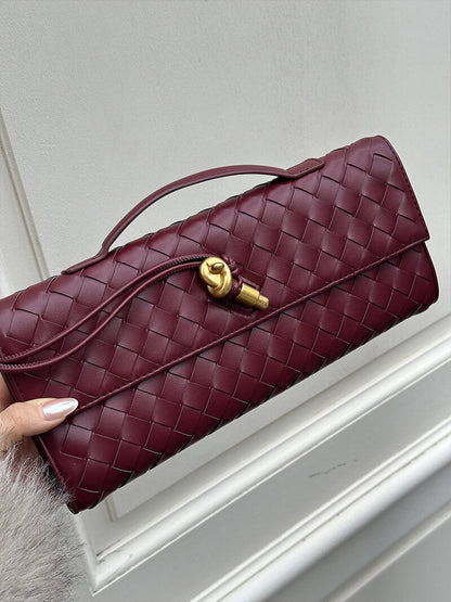 Elegant Maribella braided clutch in artisanal vegan leather