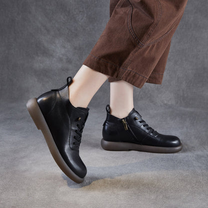 Women's Minimalist Soft Leather Flat Ankle Boots