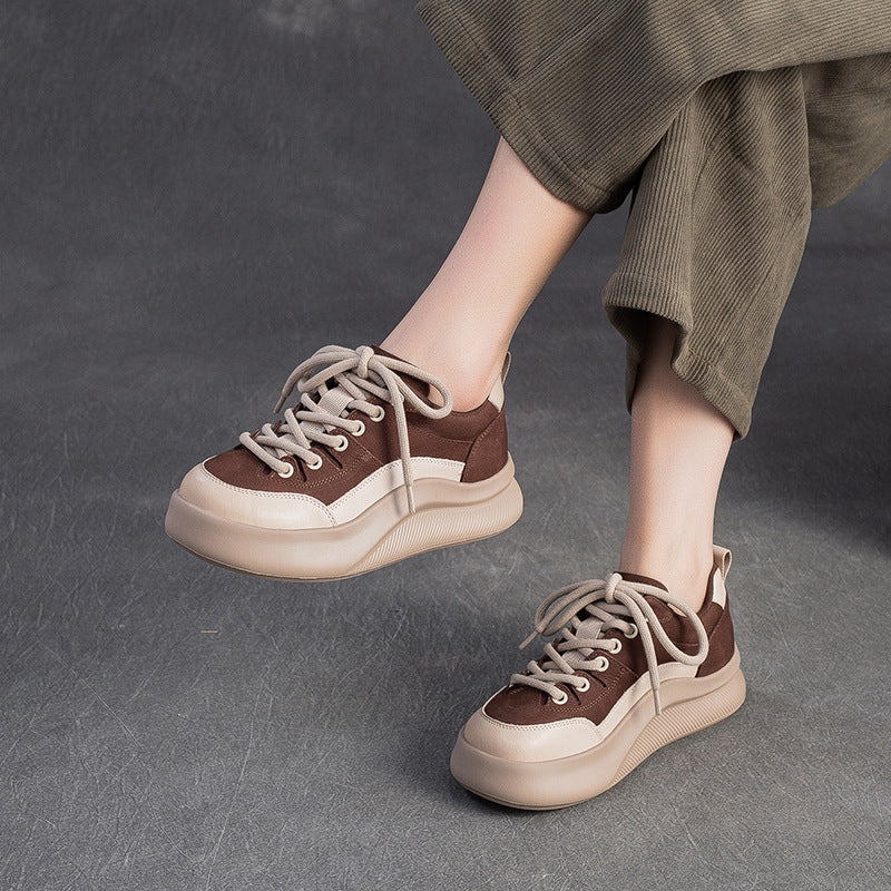 Women's Fashion Leather Breathable Casual Shoes